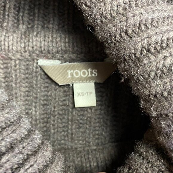 ROOTS Turtleneck Sweater Sz XS Wool Blend Knitted Brown - Picture 4 of 7
